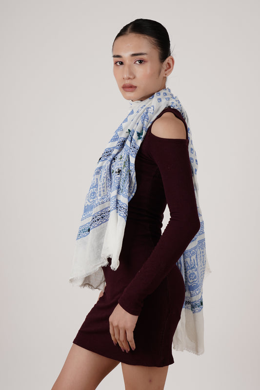 FnW Aureole Scarf Premium Natural Fiber Scarf Signature Drape Boutique Luxury feathernweave FnW