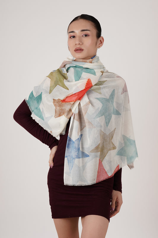 FnW Starlight Scarf Premium Natural Fiber Scarf Signature Drape Boutique Luxury feathernweave FnW