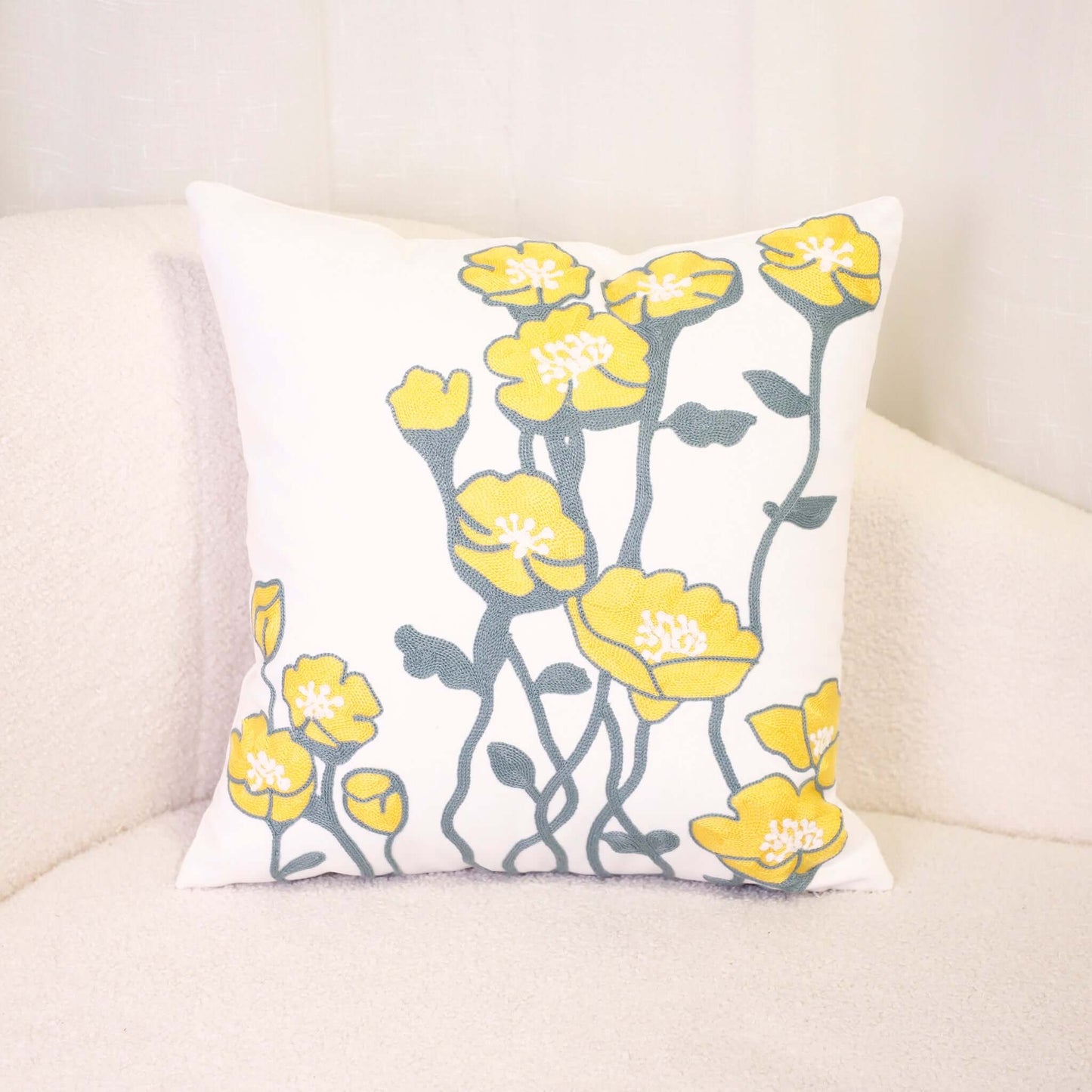 FnW Ophelia Cushion Cover Machine Embroidered Cushion Cover Intricate Precision Design feathernweave FnW