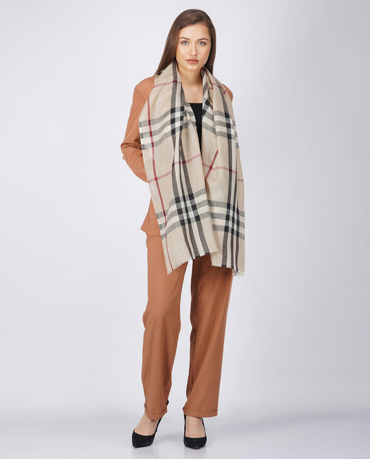 FnW Classic Tartan Scarf Premium Natural Fiber Scarf Signature Drape Boutique Luxury feathernweave FnW