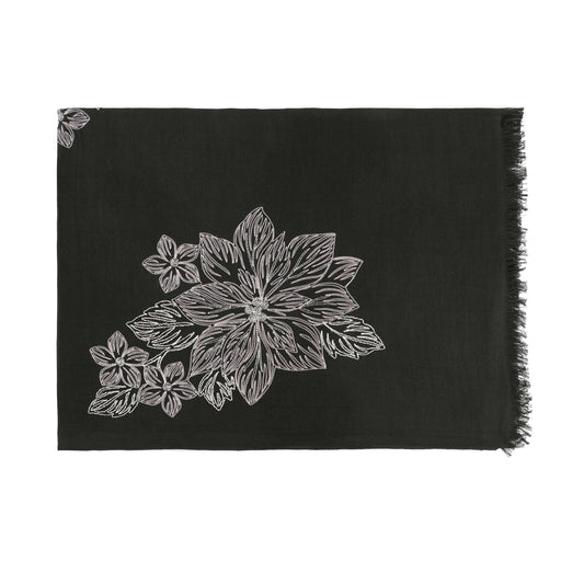 FnW Nightbloom Artistic Floral Scarf Premium Natural Fiber Scarf Signature Drape Boutique Luxury feathernweave FnW