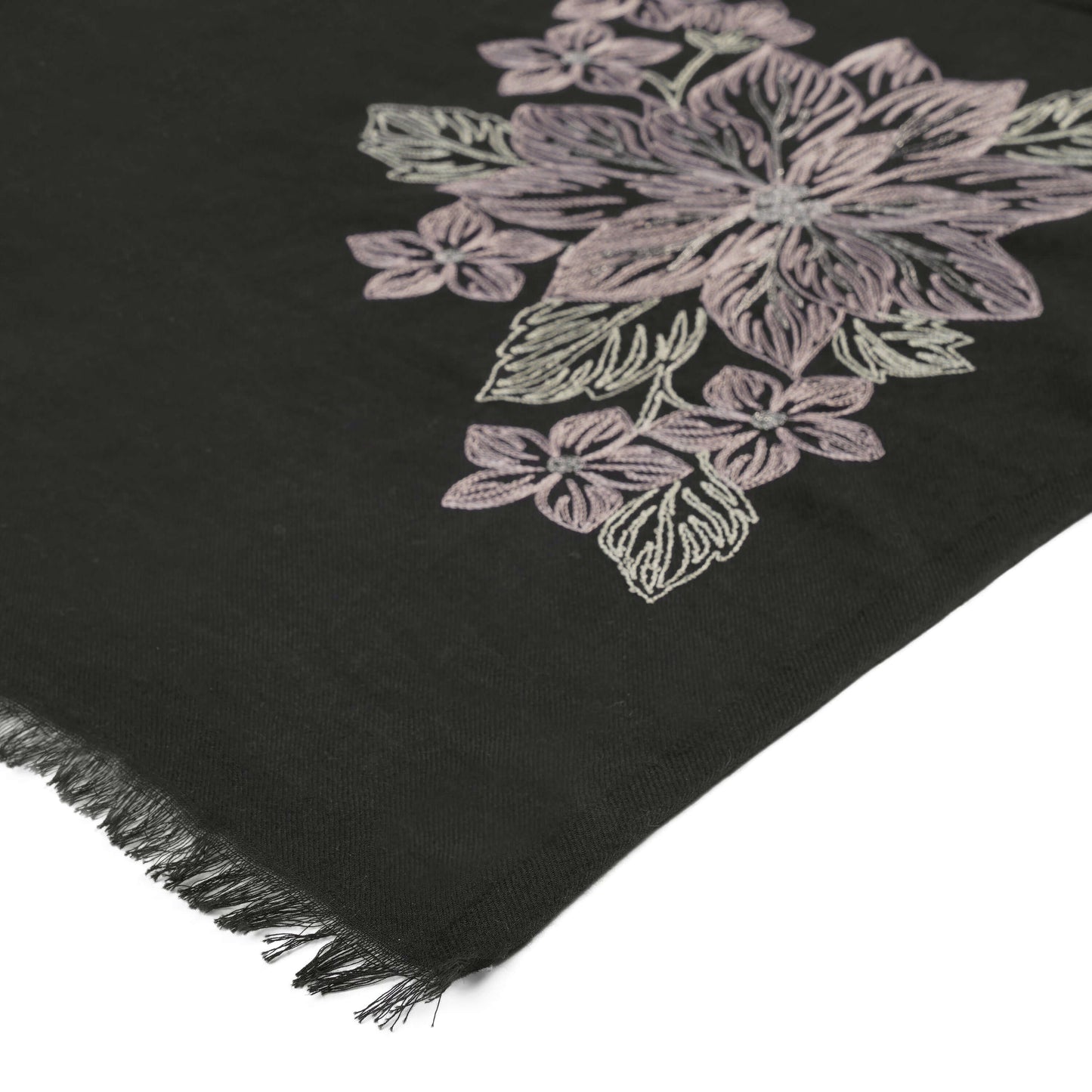 FnW Nightbloom Artistic Floral Scarf Premium Natural Fiber Scarf Signature Drape Boutique Luxury feathernweave FnW