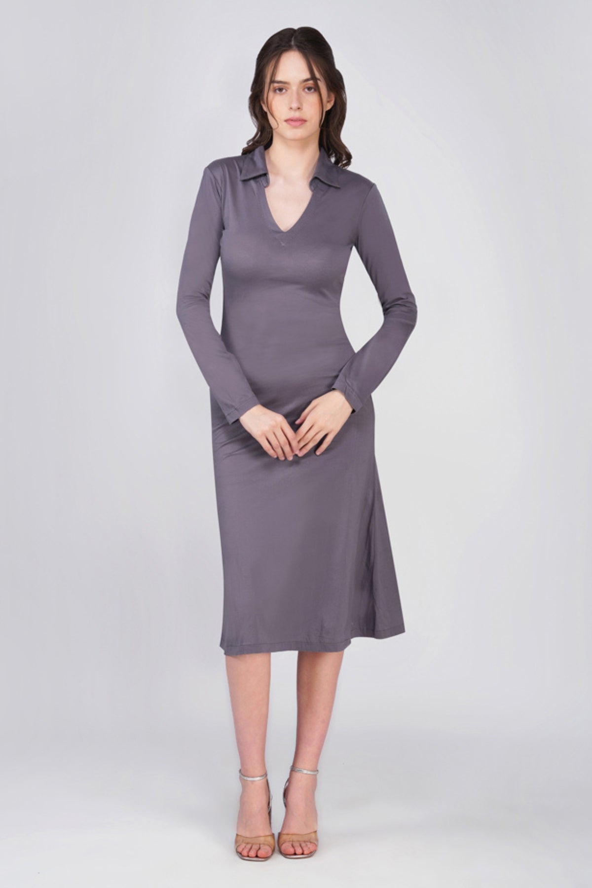Sofia Grey Cotton Dress