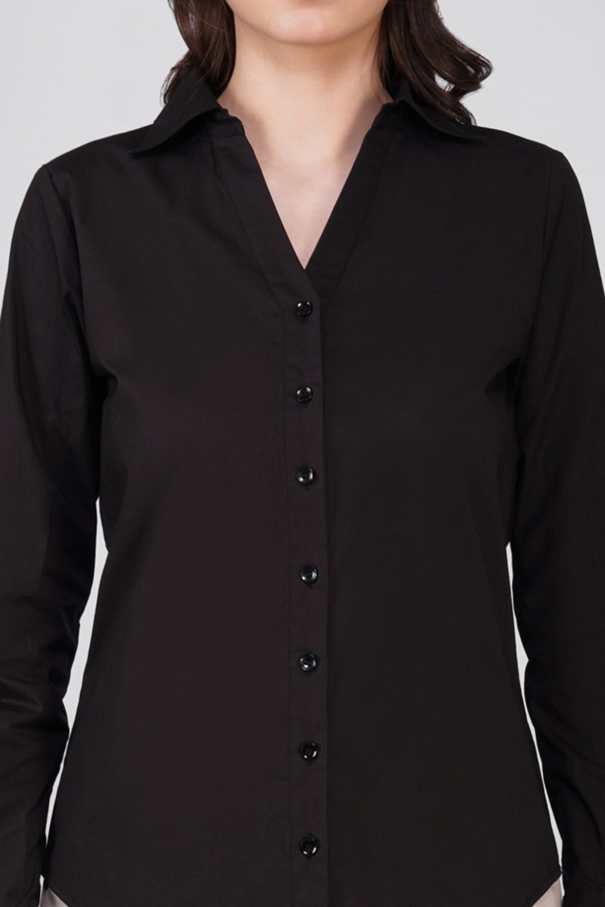 Viona Black Cotton Shirt