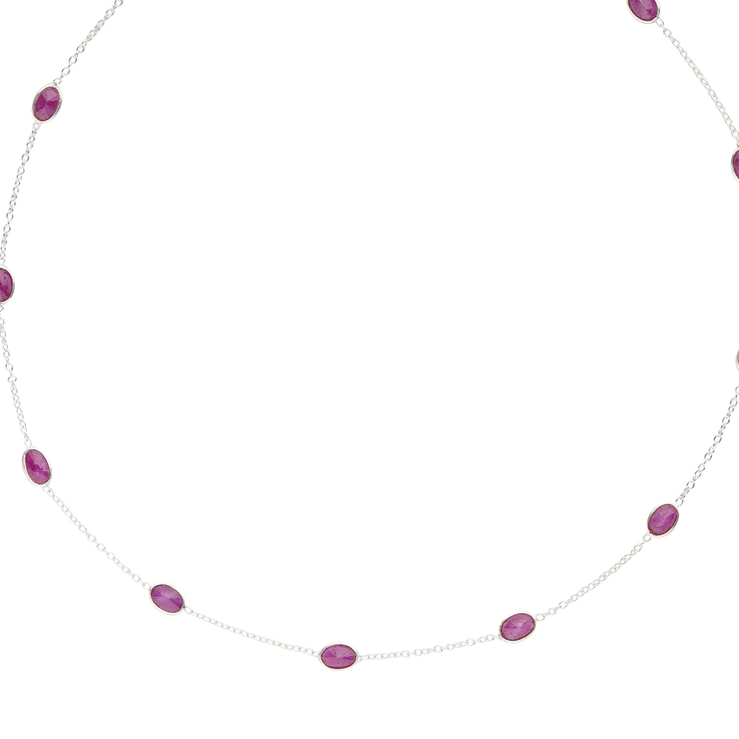 925 Sterling Silver Necklace - Ruby Stone