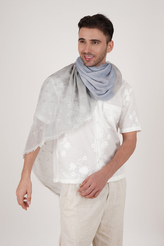 FnW Mistvale Scarf Premium Natural Fiber Scarf Signature Drape Boutique Luxury feathernweave FnW