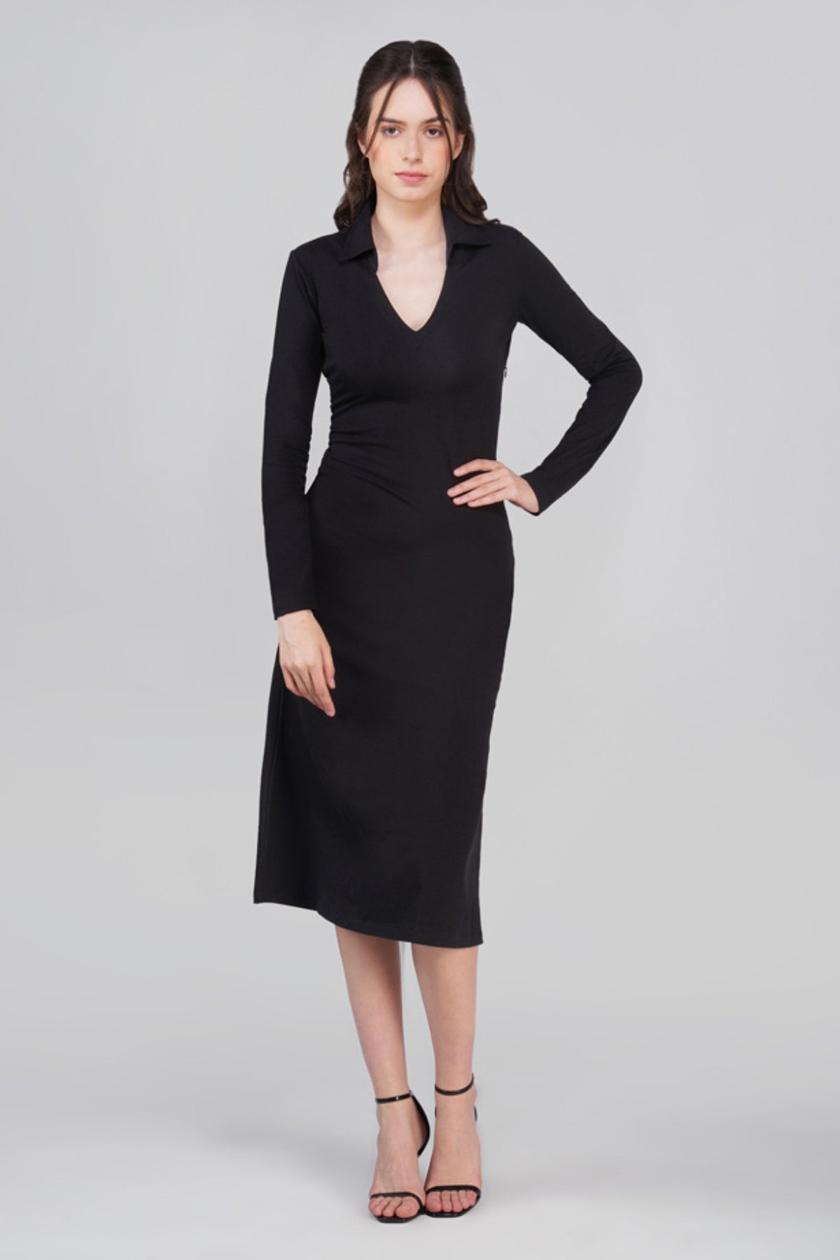 Sofia Black Cotton Dress
