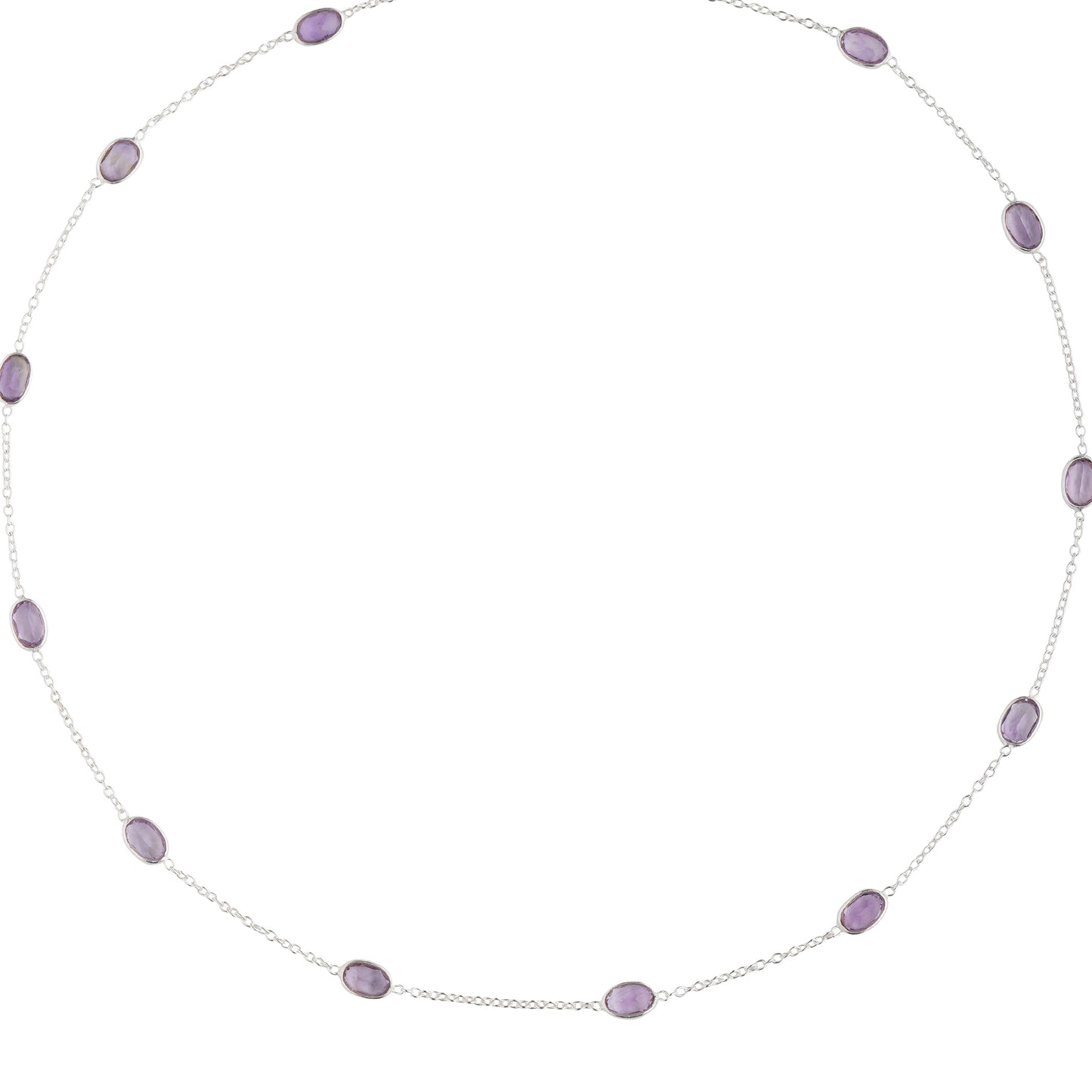 925 Sterling Silver Necklace - Amethyst Stone