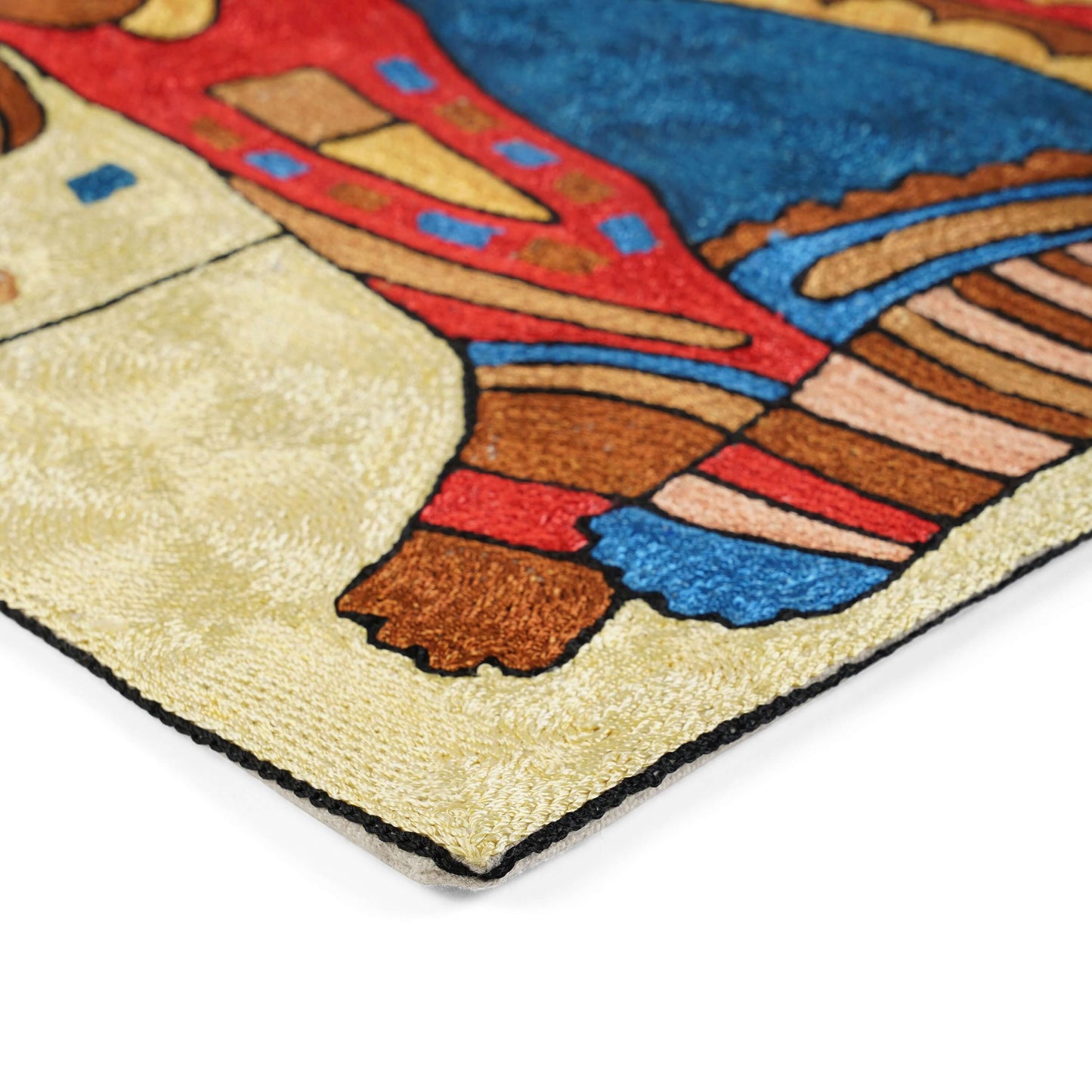 FnW Pawcasso Playful Pup Cushion Cover Hand Embroidered Silk Thread Cushion Cover Artisanal Textural Artistry feathernweave FnW