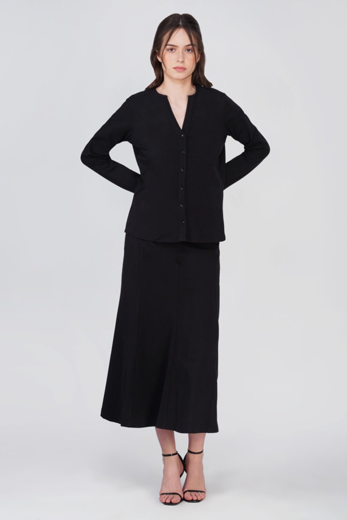 Maria Black Cotton Skirt