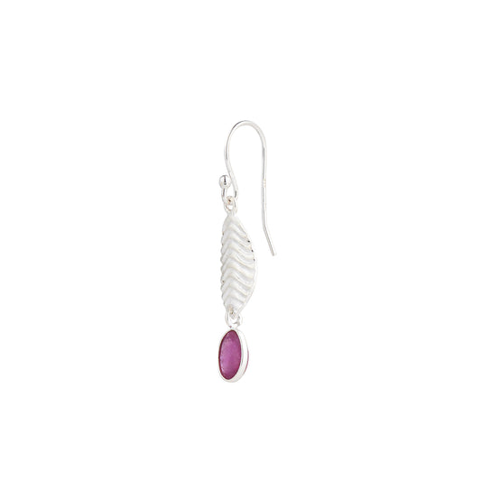 925 Sterling Silver Earrings - Ruby stone