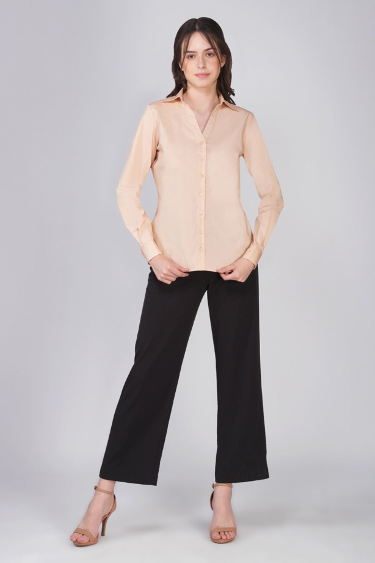 Viona Beige Cotton Shirt