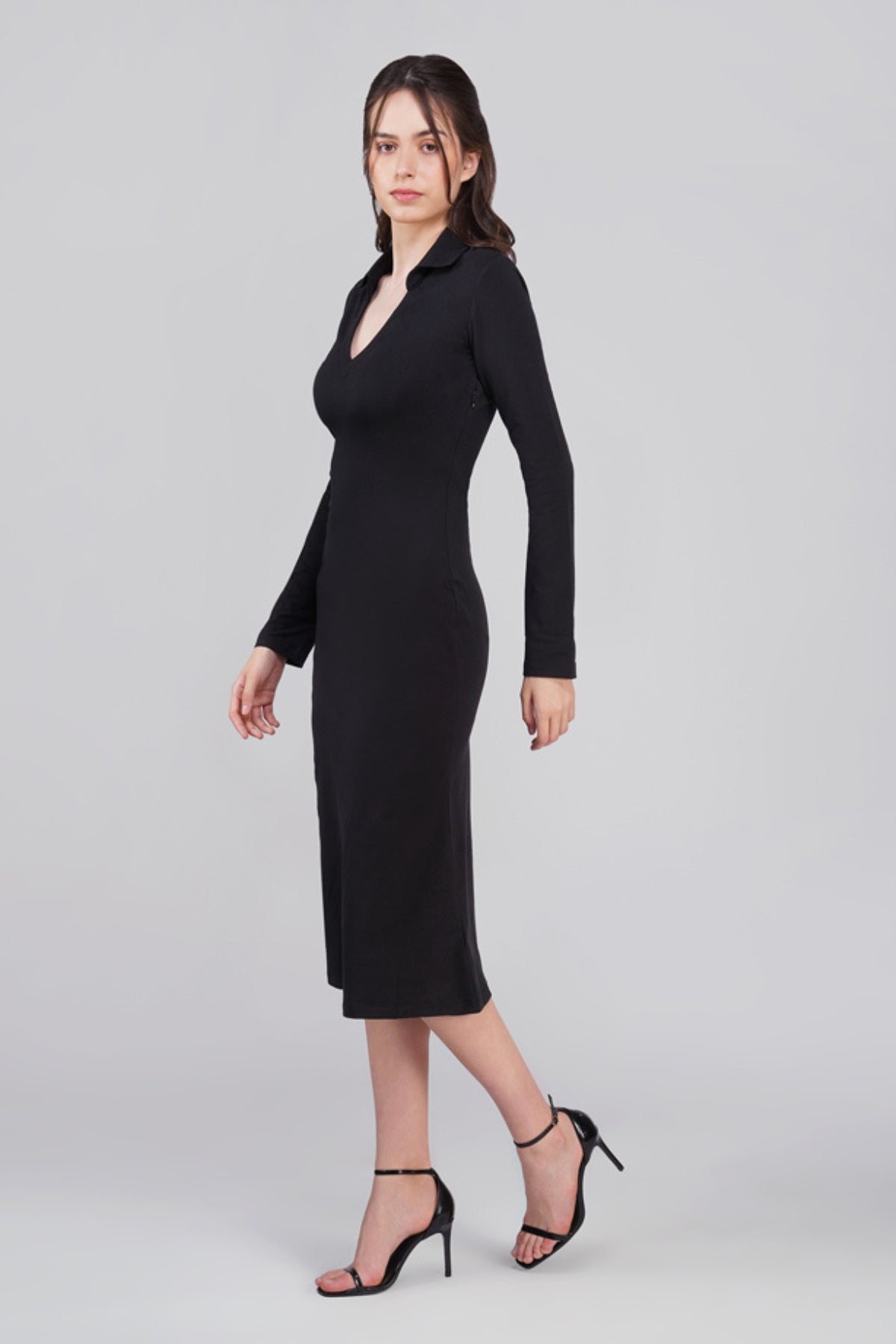 Sofia Black Cotton Dress