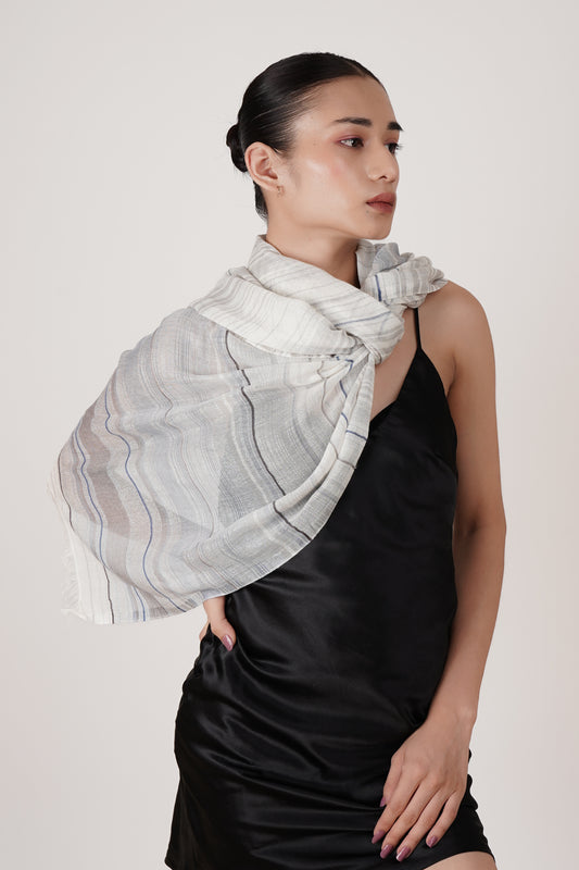 FnW Haze Cotton Scarf Premium Natural Fiber Scarf Signature Drape Boutique Luxury feathernweave FnW