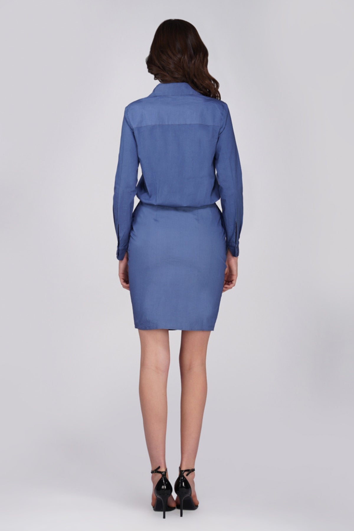 Rubi Blue Cotton Shirt Dress