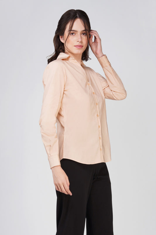 Viona Beige Cotton Shirt