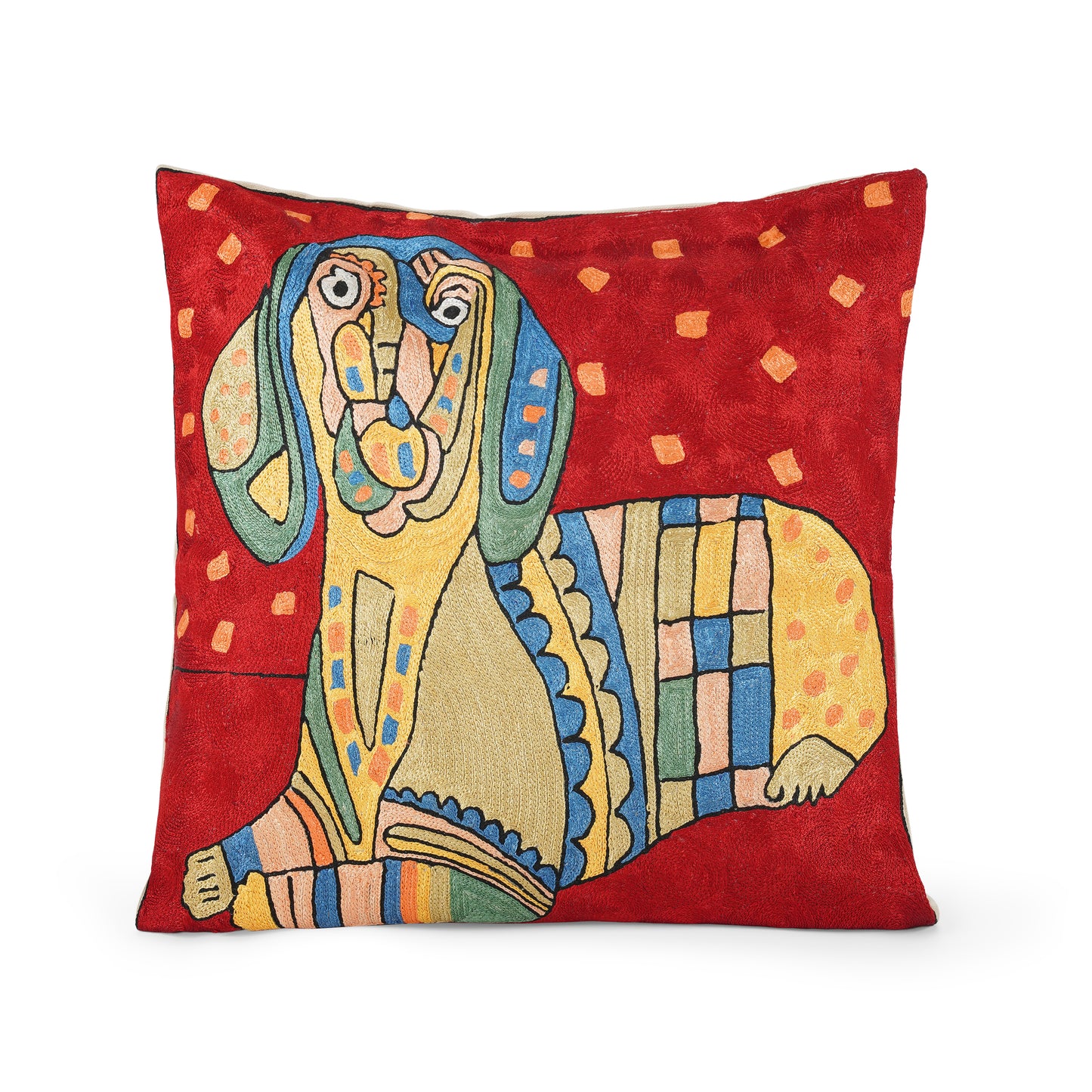 Jolly Tail Dog Art Cushion Cover