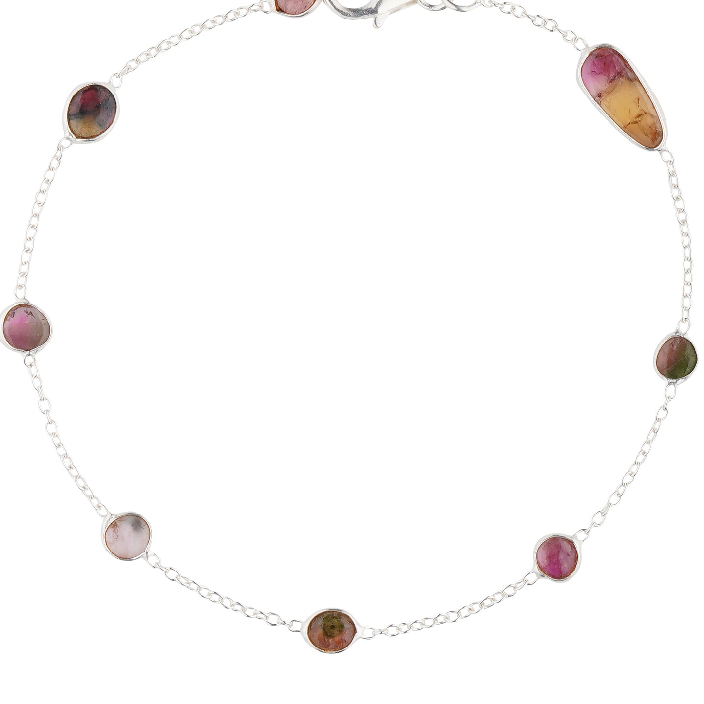 925 Sterling Silver Bracelet - Multi Tourmaline Stone (Premium Edition)