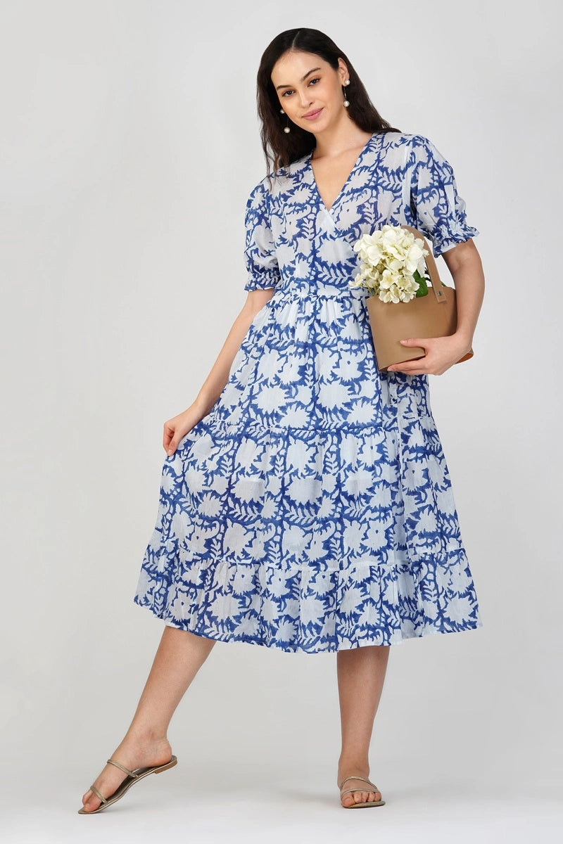 Livia Wrap Midi Cotton Dress
