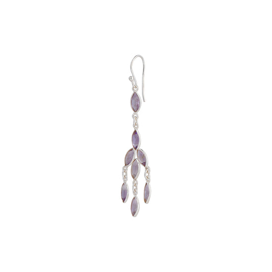 925 Sterling Silver Earrings - Amethyst Stone
