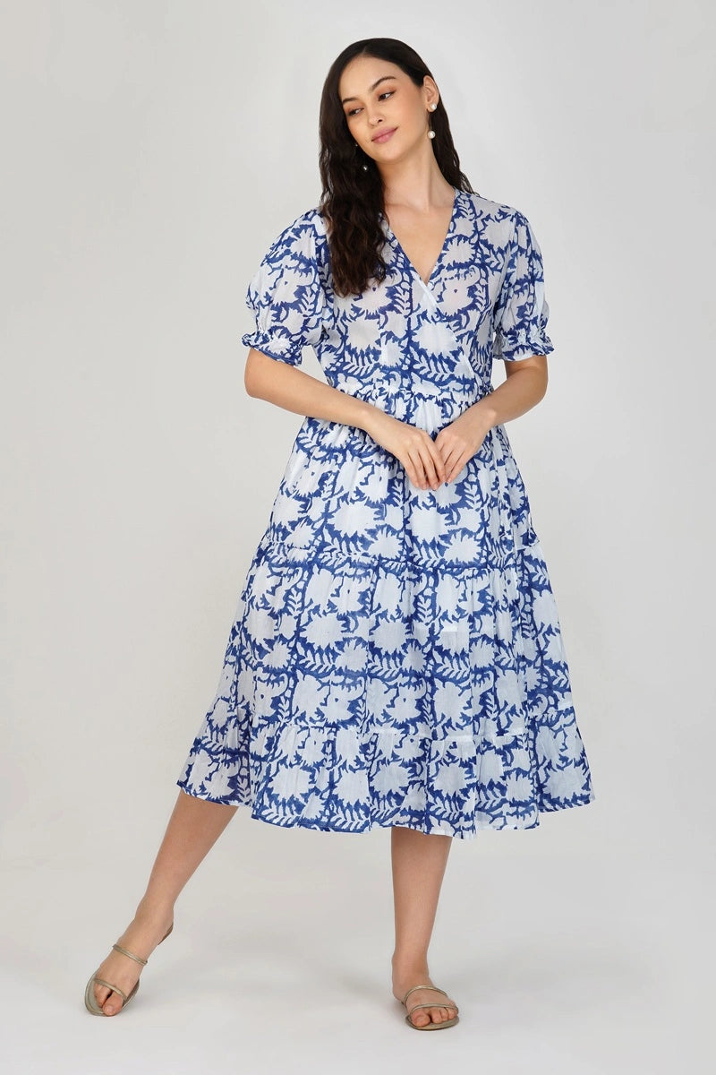 Livia Wrap Midi Cotton Dress