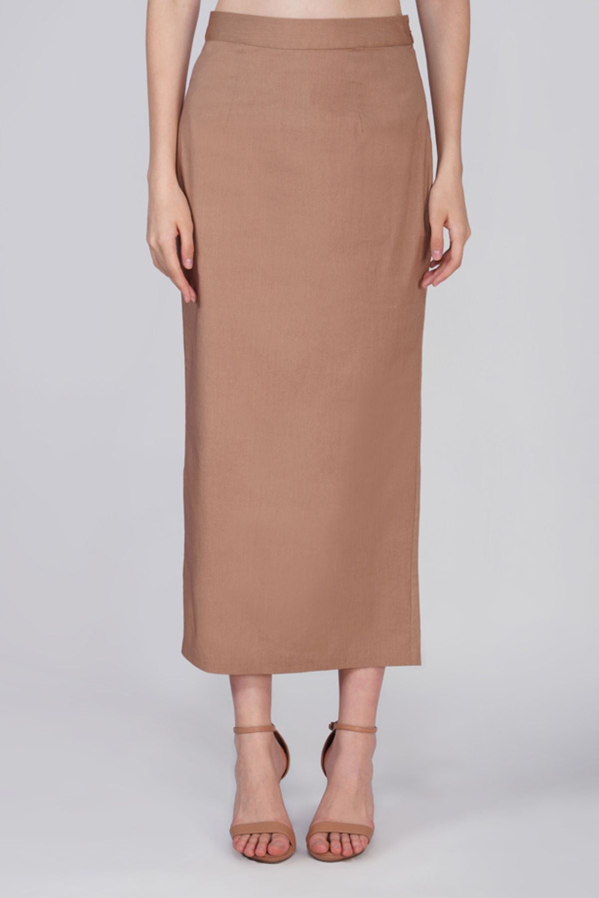 Liara Brown Cotton Skirt