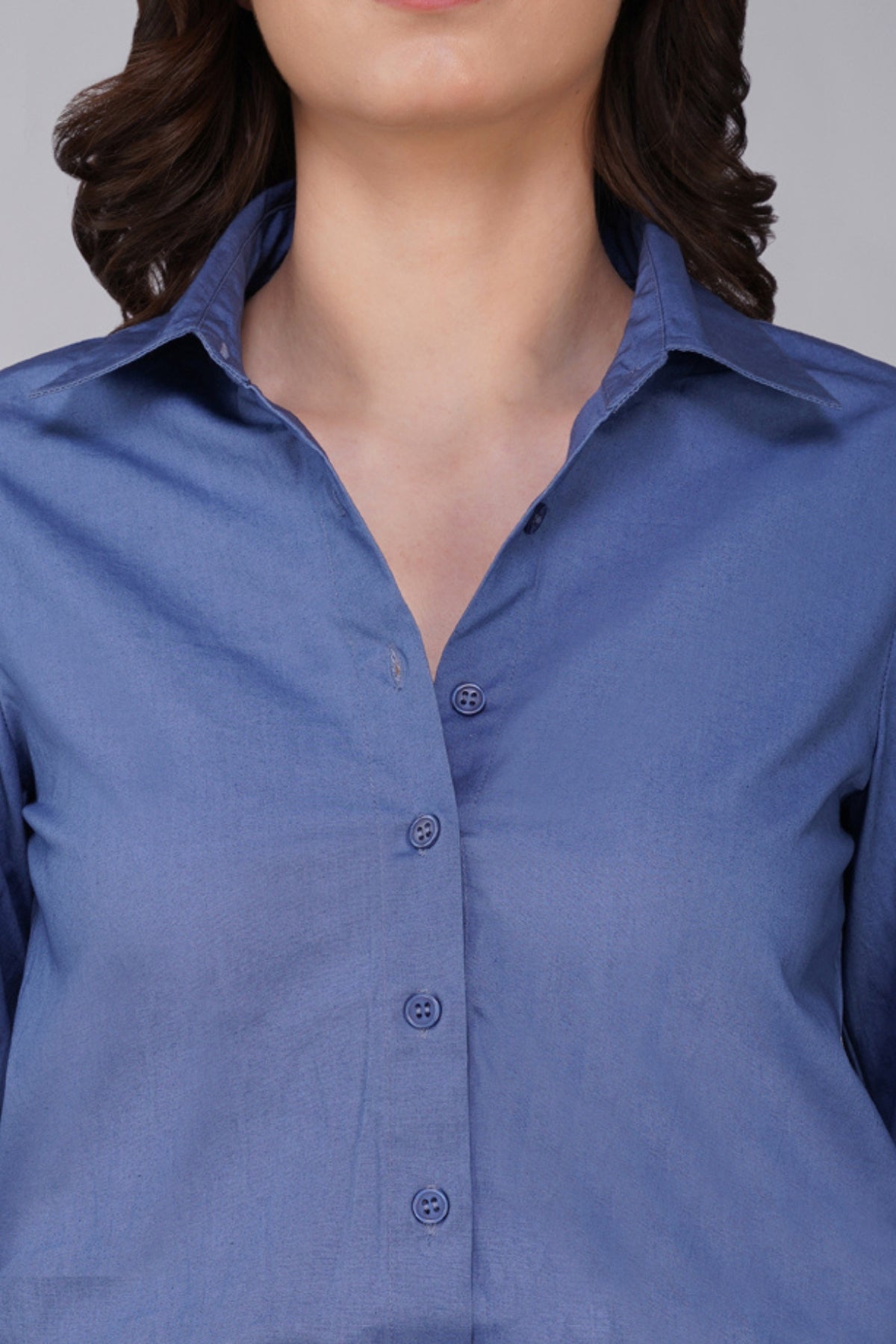 Rubi Blue Cotton Shirt Dress
