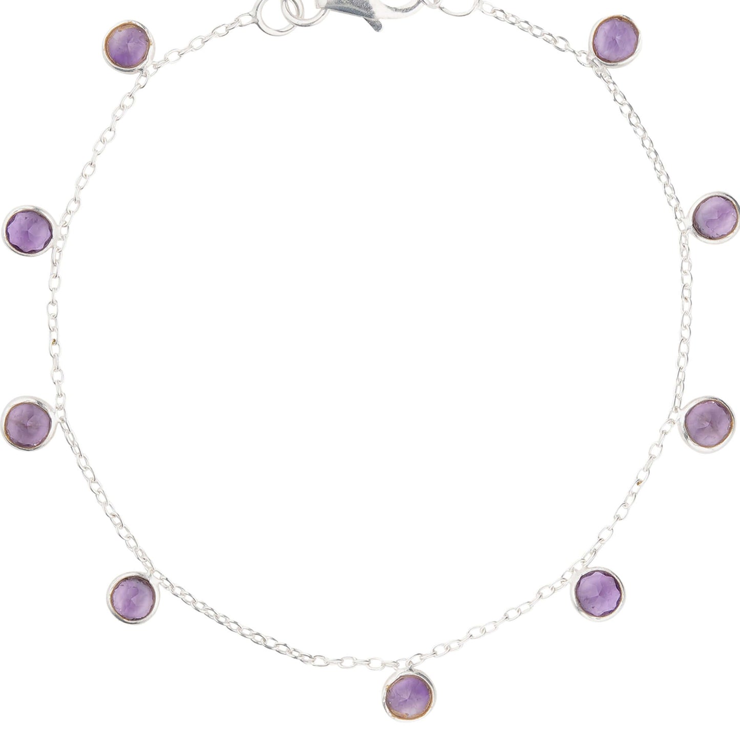 FnW Amethyst Stone Bracelet Sterling Silver Jewelry Sculpted Metalware Artisanal Craftsmanship feathernweave FnW