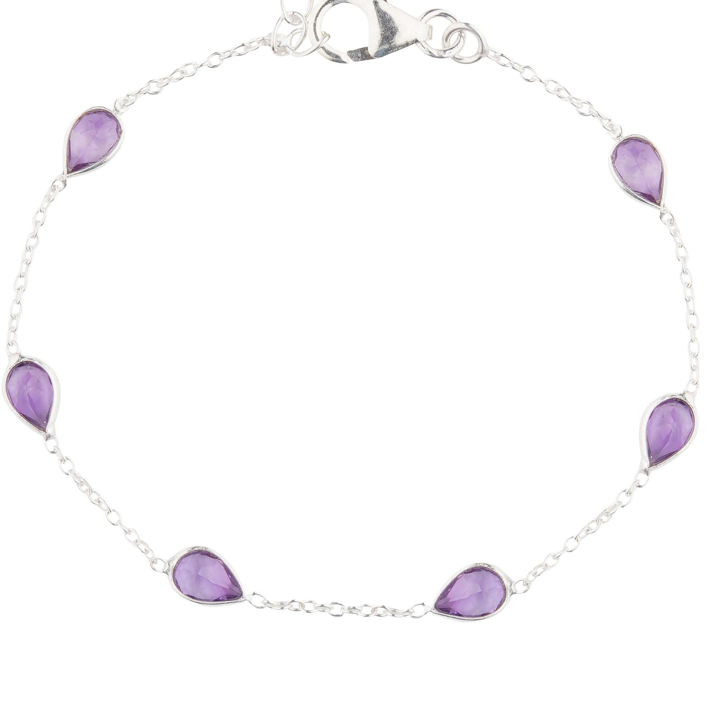 FnW Amethyst Stone Bracelet Sterling Silver Jewelry Sculpted Metalware Artisanal Craftsmanship feathernweave FnW