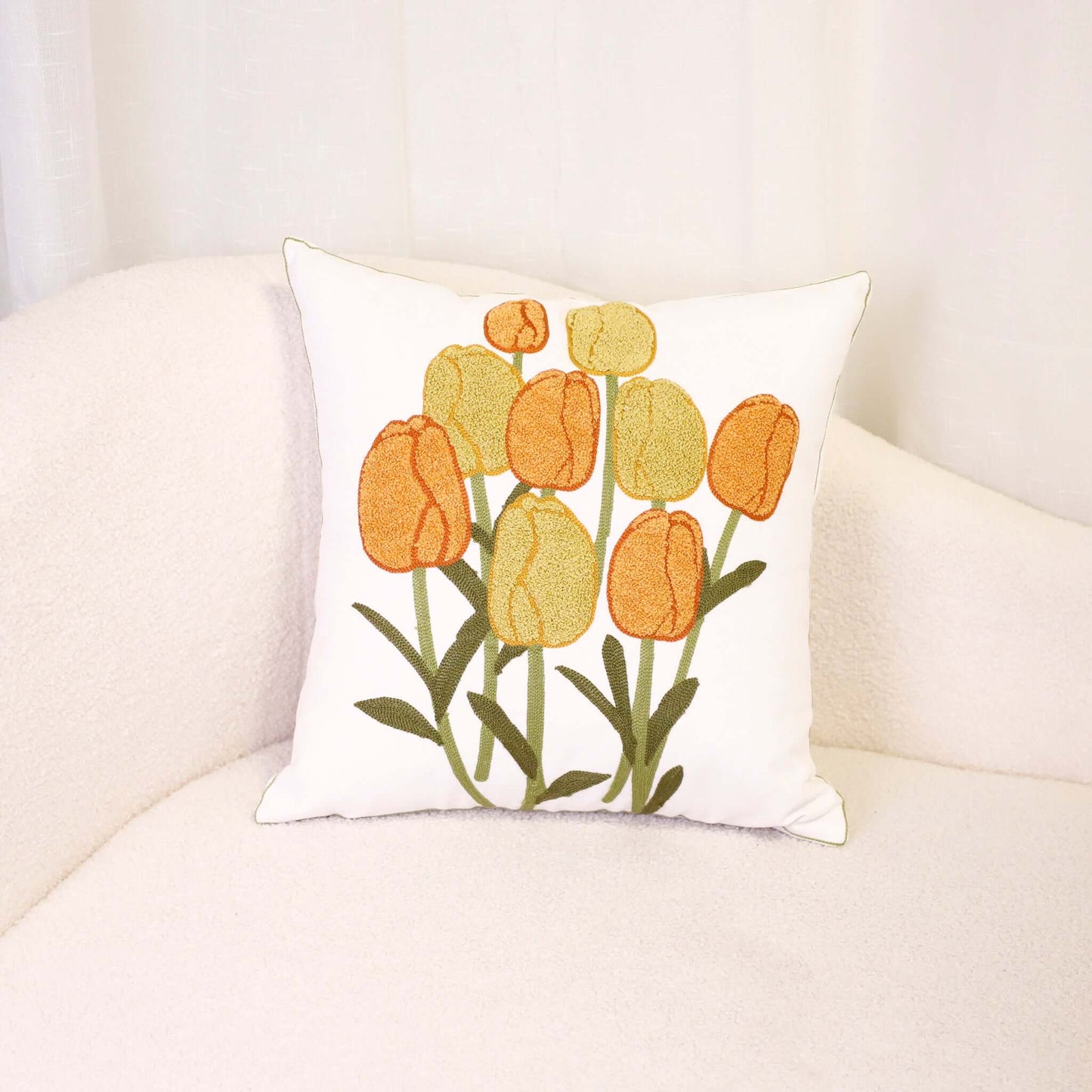 FnW Willow Cushion Cover Machine Embroidered Cushion Cover Intricate Precision Design feathernweave FnW