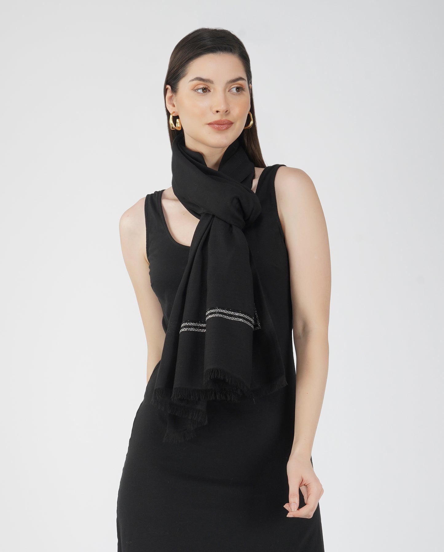 Bling it On Cotton Blend Wrap - Black