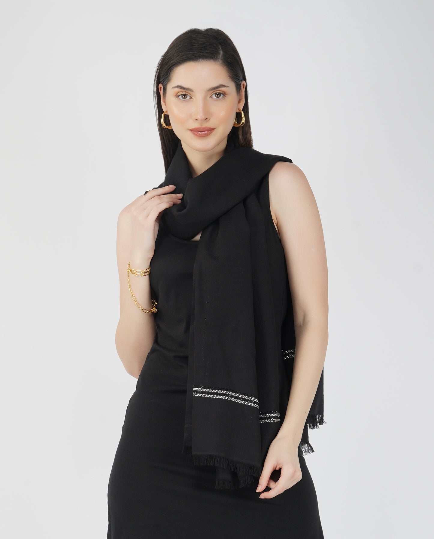 Bling it On Cotton Blend Wrap - Black