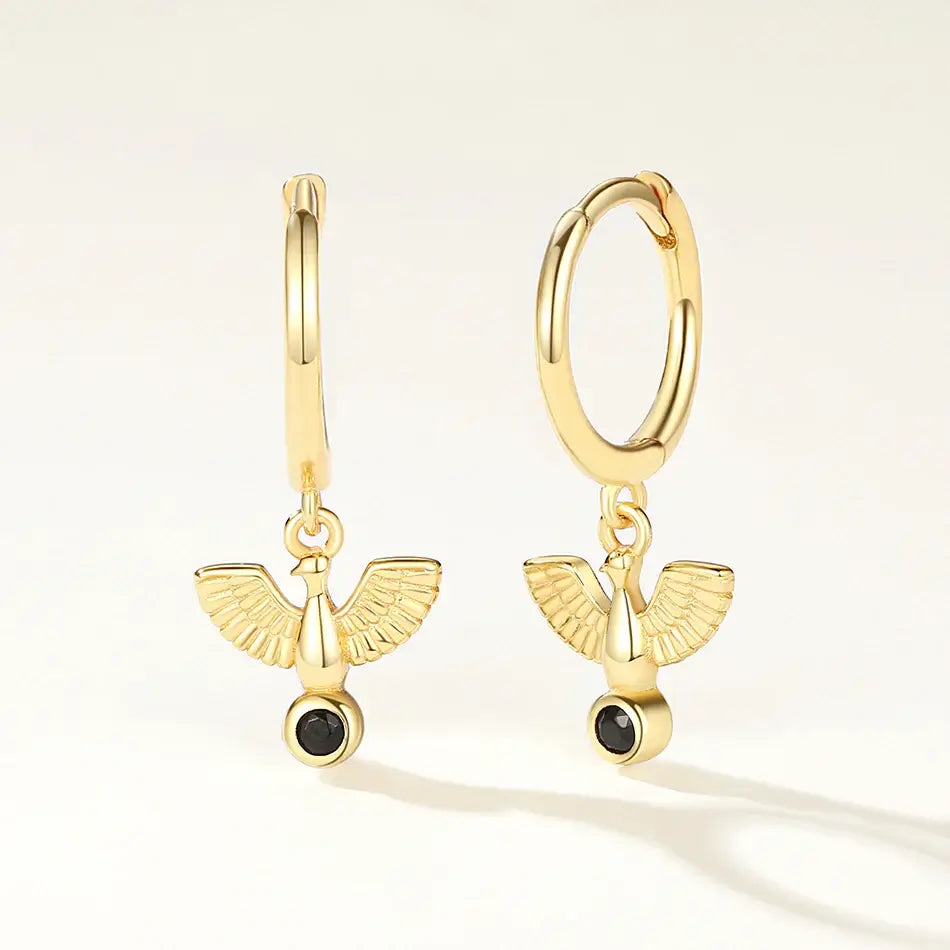 FnW Wings of Grace Earnings Sterling Silver Jewelry Sculpted Metalware Artisanal Craftsmanship feathernweave FnW