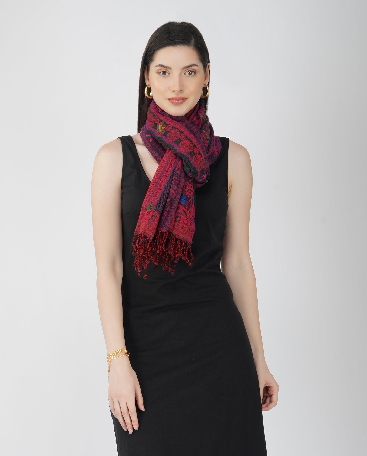 Crimson Bloom Scarf