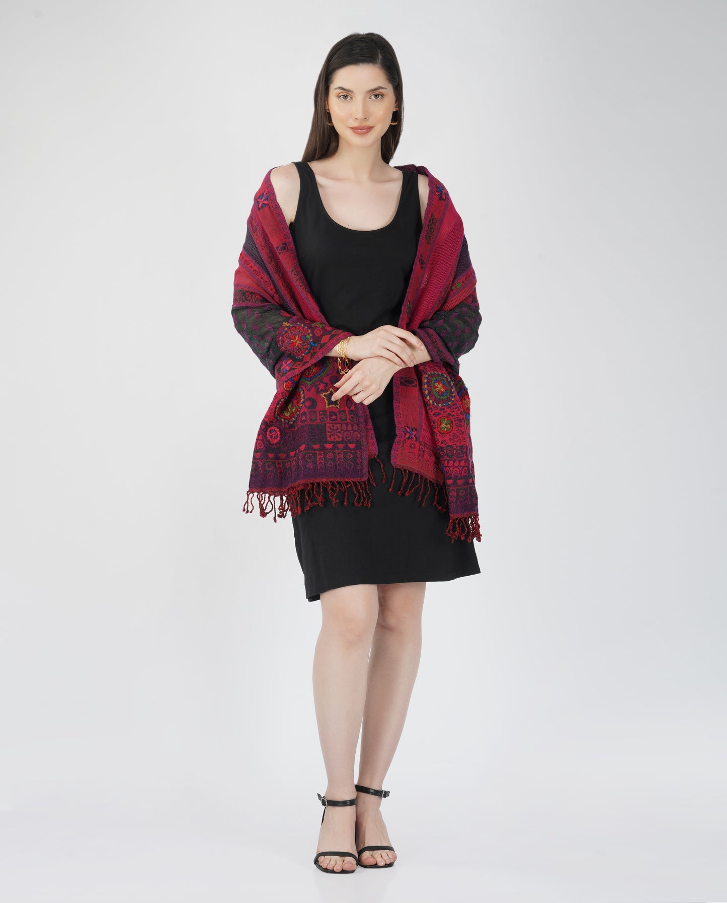 Crimson Bloom Scarf