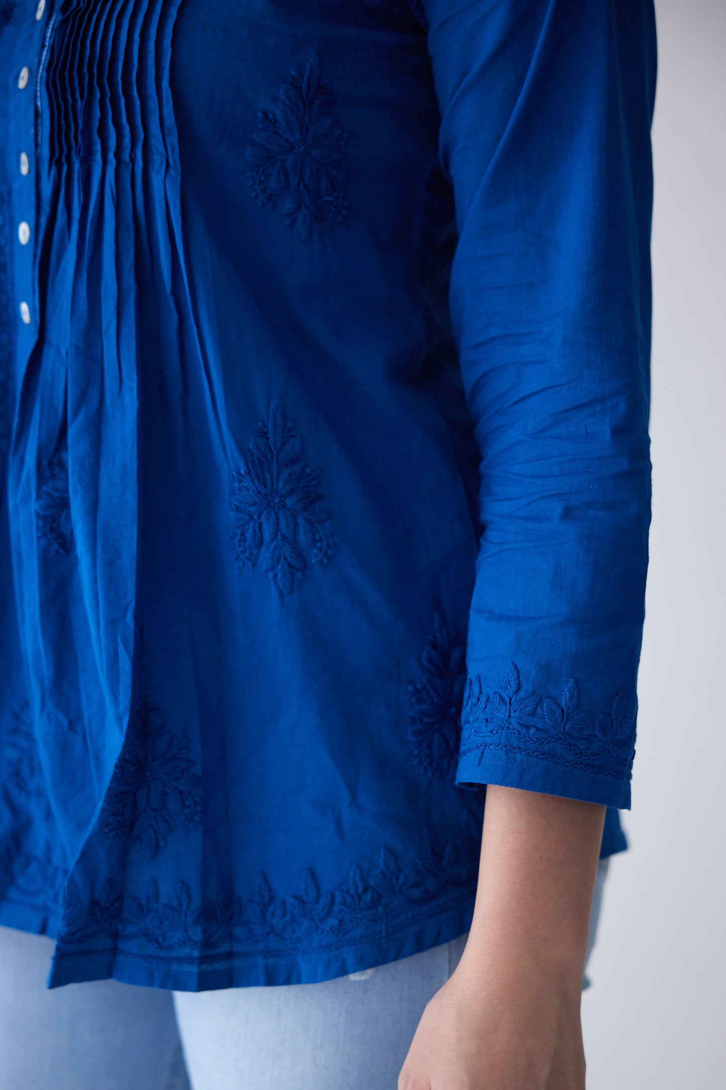Camilla Cotton Full Sleeves Top - Blue