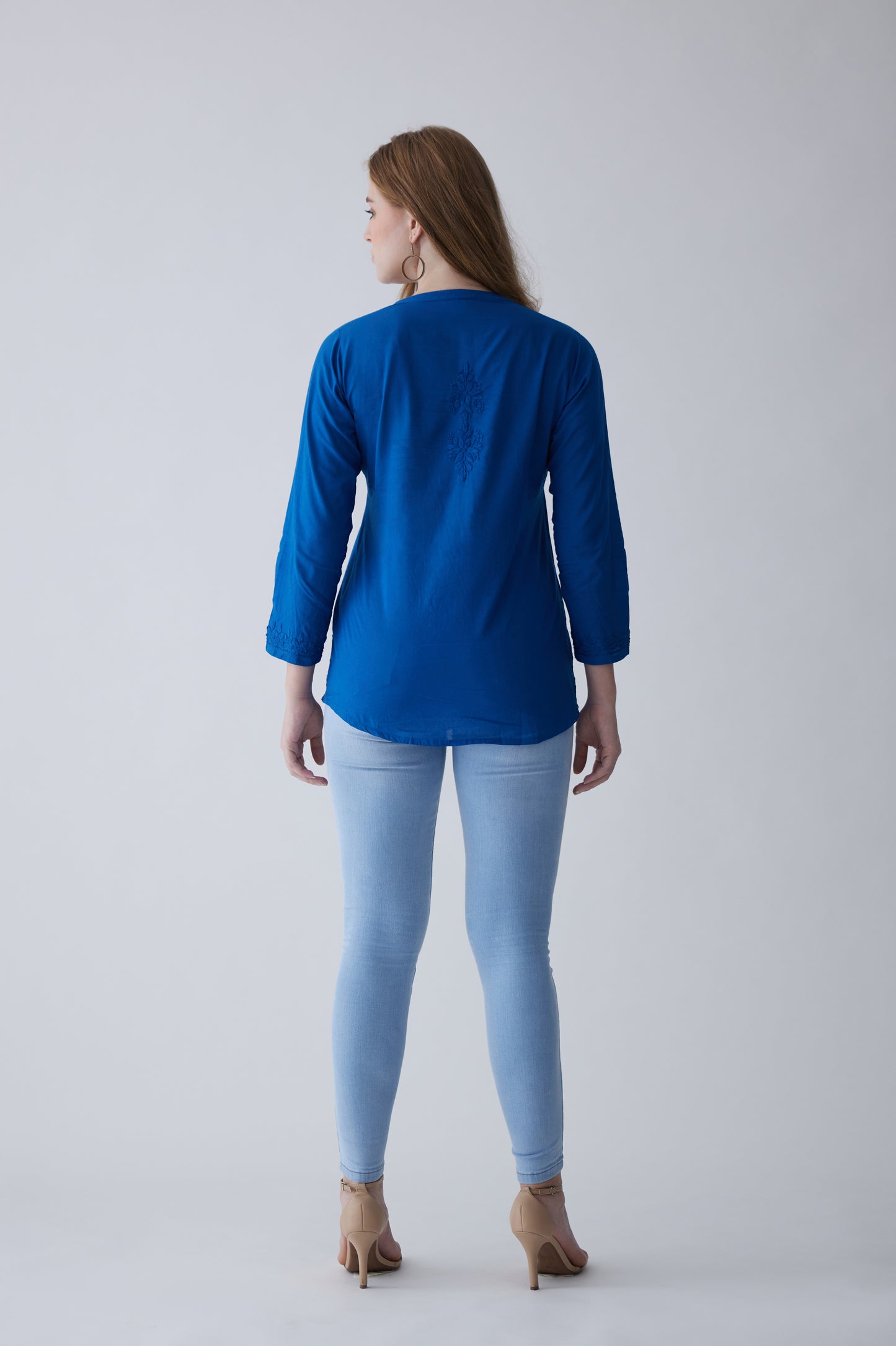 Camilla Cotton Full Sleeves Top - Blue