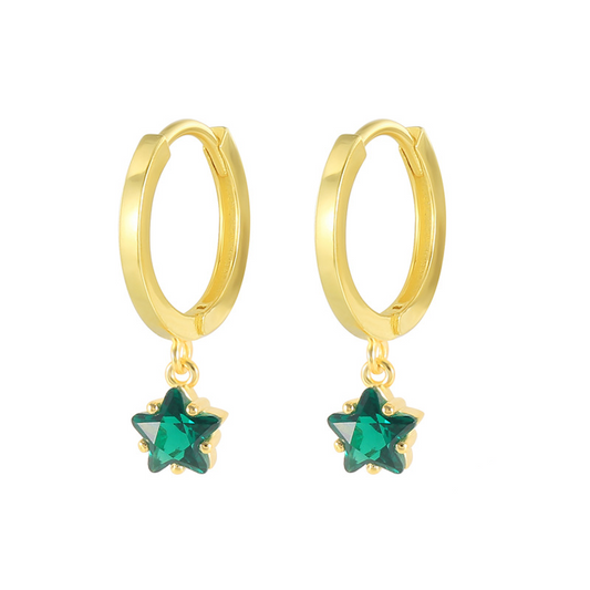 Emerald Glow Hoops