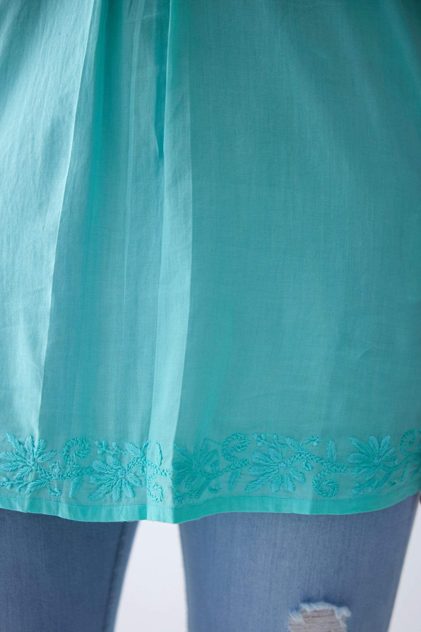 Bella Cotton Sleeveless Top - Green