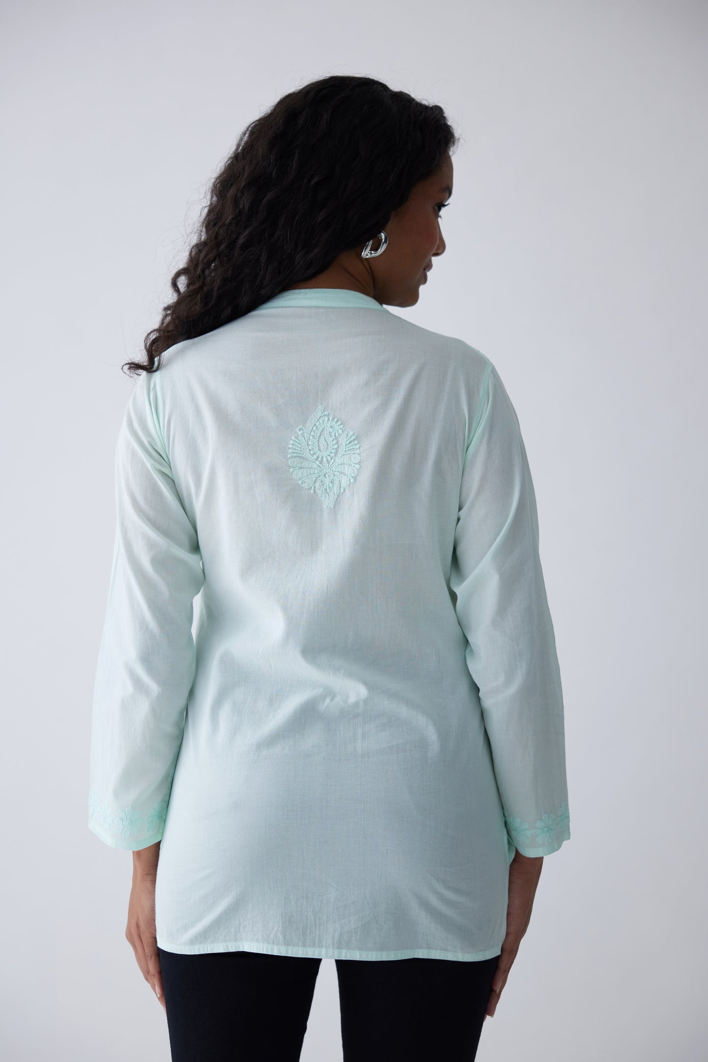 Sia Cotton Full Sleeves Top - Light Green