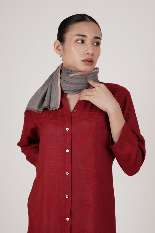 FnW Ashen Scarf Premium Natural Fiber Scarf Signature Drape Boutique Luxury feathernweave FnW
