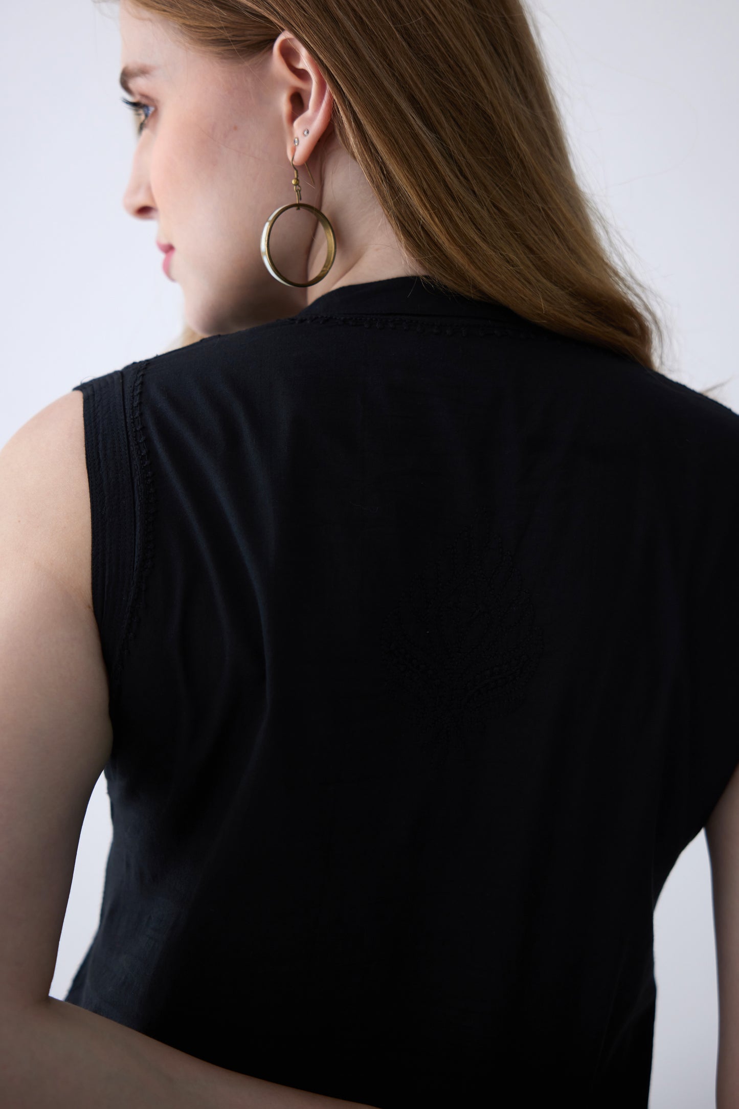 Belle Cotton Sleeveless Top - Black