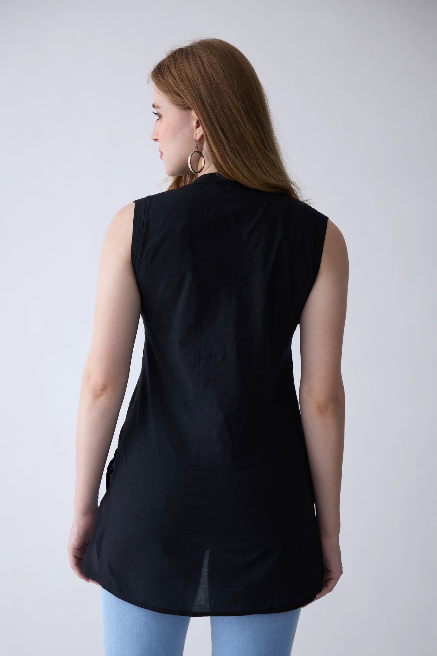 Belle Cotton Sleeveless Top - Black