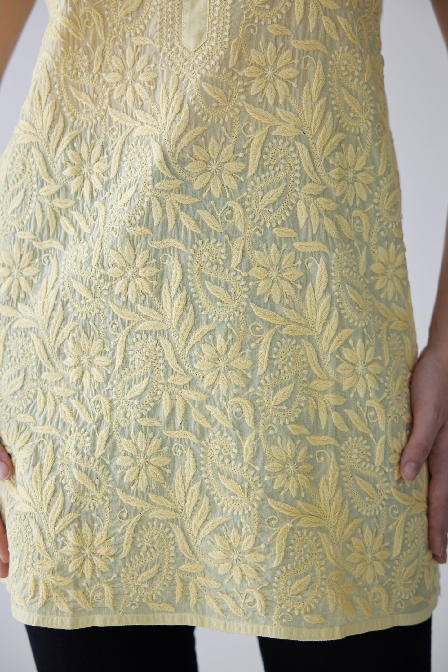 Tia Cotton Sleeveless Top - Yellow