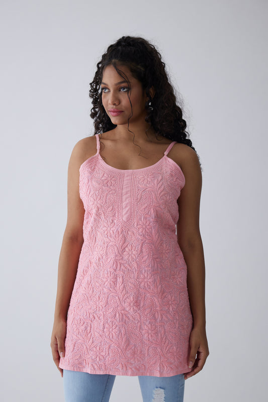 Tia Cotton Sleeveless Top - Pink