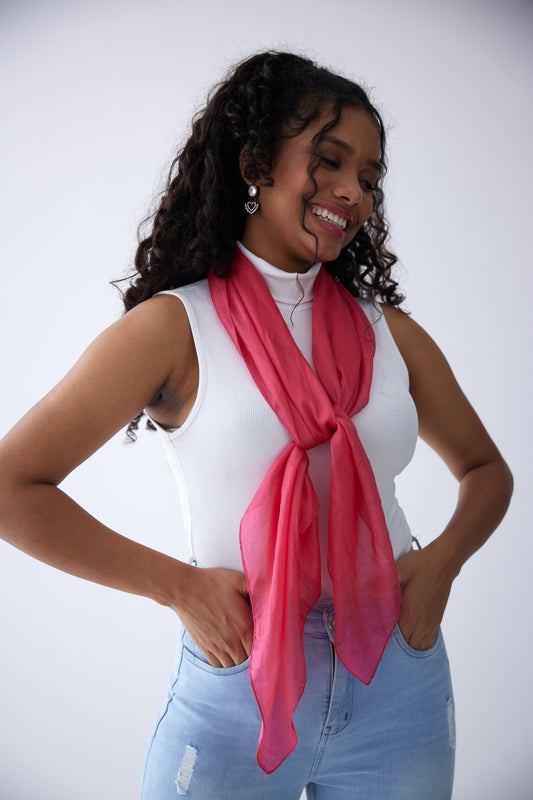 FnW Rouge Scarf Premium Natural Fiber Scarf Signature Drape Boutique Luxury feathernweave FnW