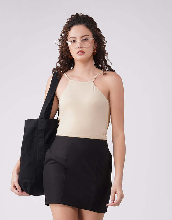 Boutique Beige Jersey Top Sculpt Collection Effortless Neutral Sophistication feathernweave FnW