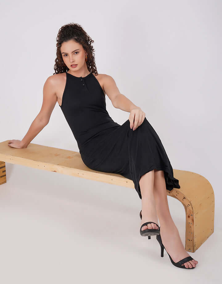Boutique Black Jersey Midi Dress Sculpt Collection Contoured Fit Timeless Style feathernweave