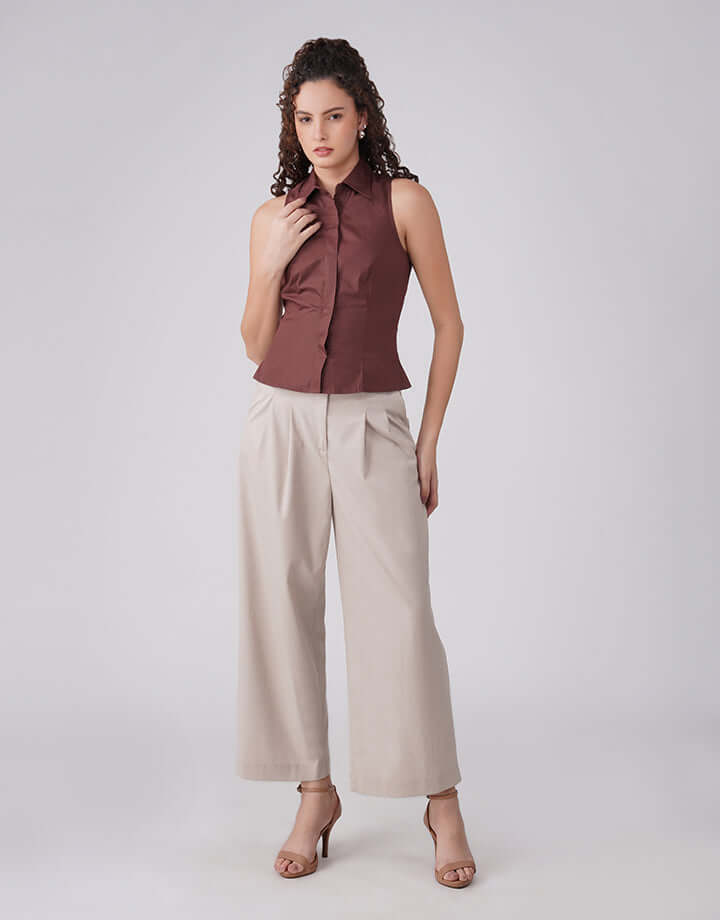 In-House Designed Modra Italian Cotton Shirt Earth Toned Summer Luxe feathernweave FnW
