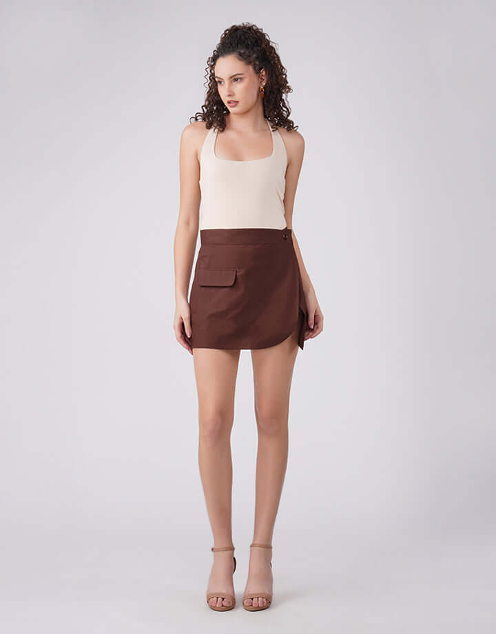 Boutique Brown Midi Skirt Sculpt Collection Sophisticated Summer Tailoring feathernweave FnW